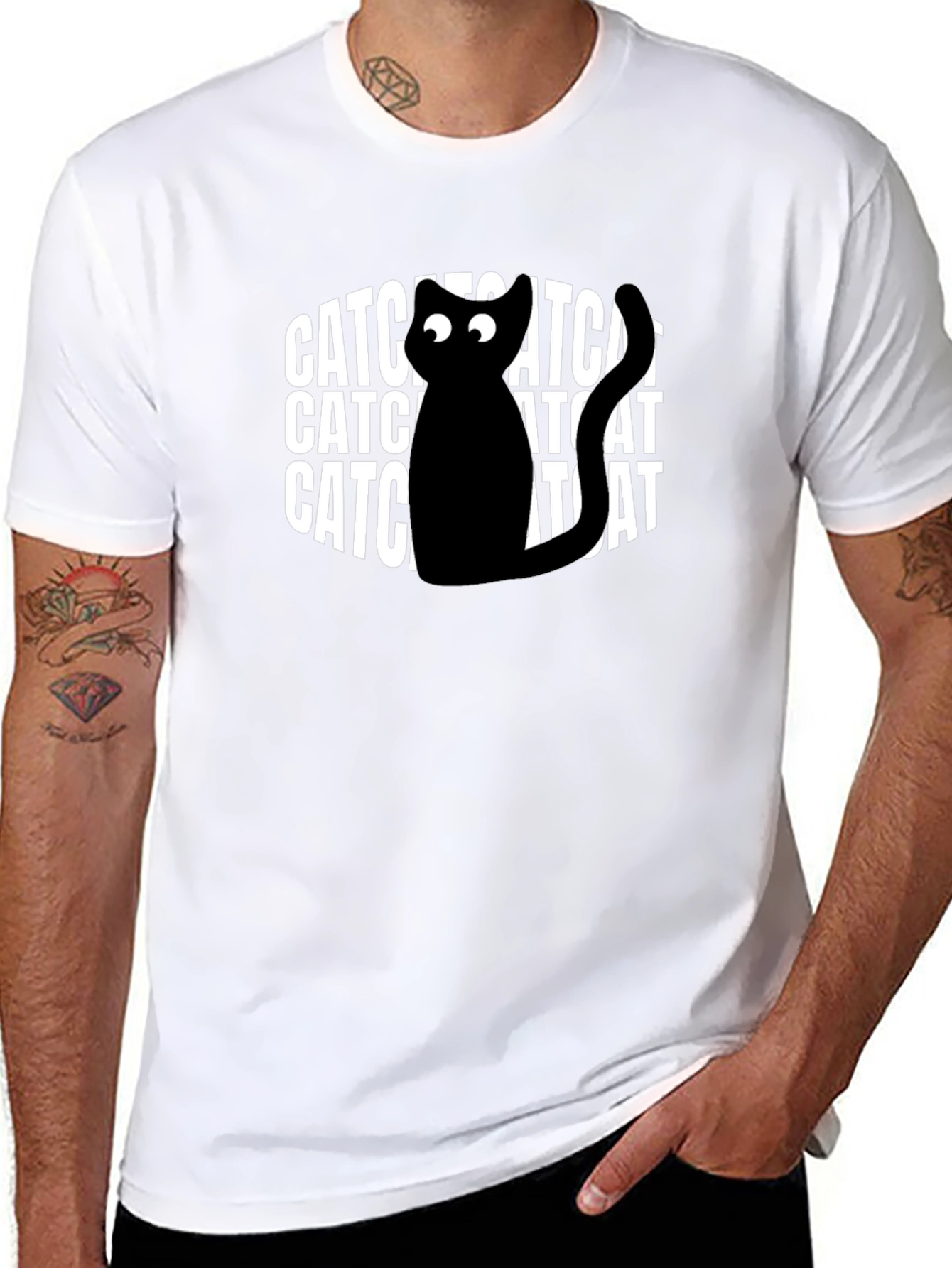 Catchat Black Graphic T-Shirt