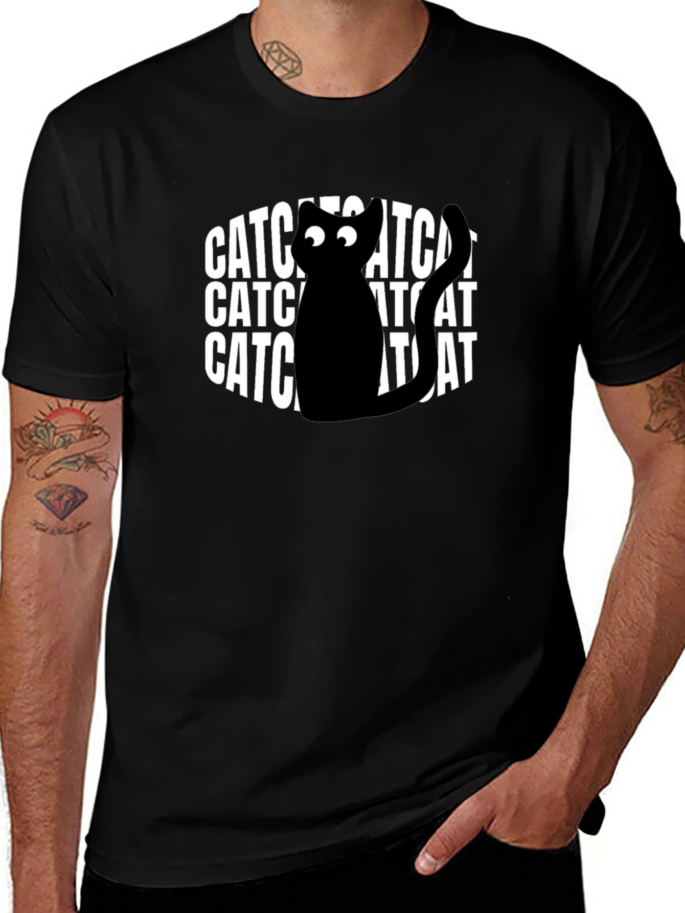 Catchat Black Graphic T-Shirt