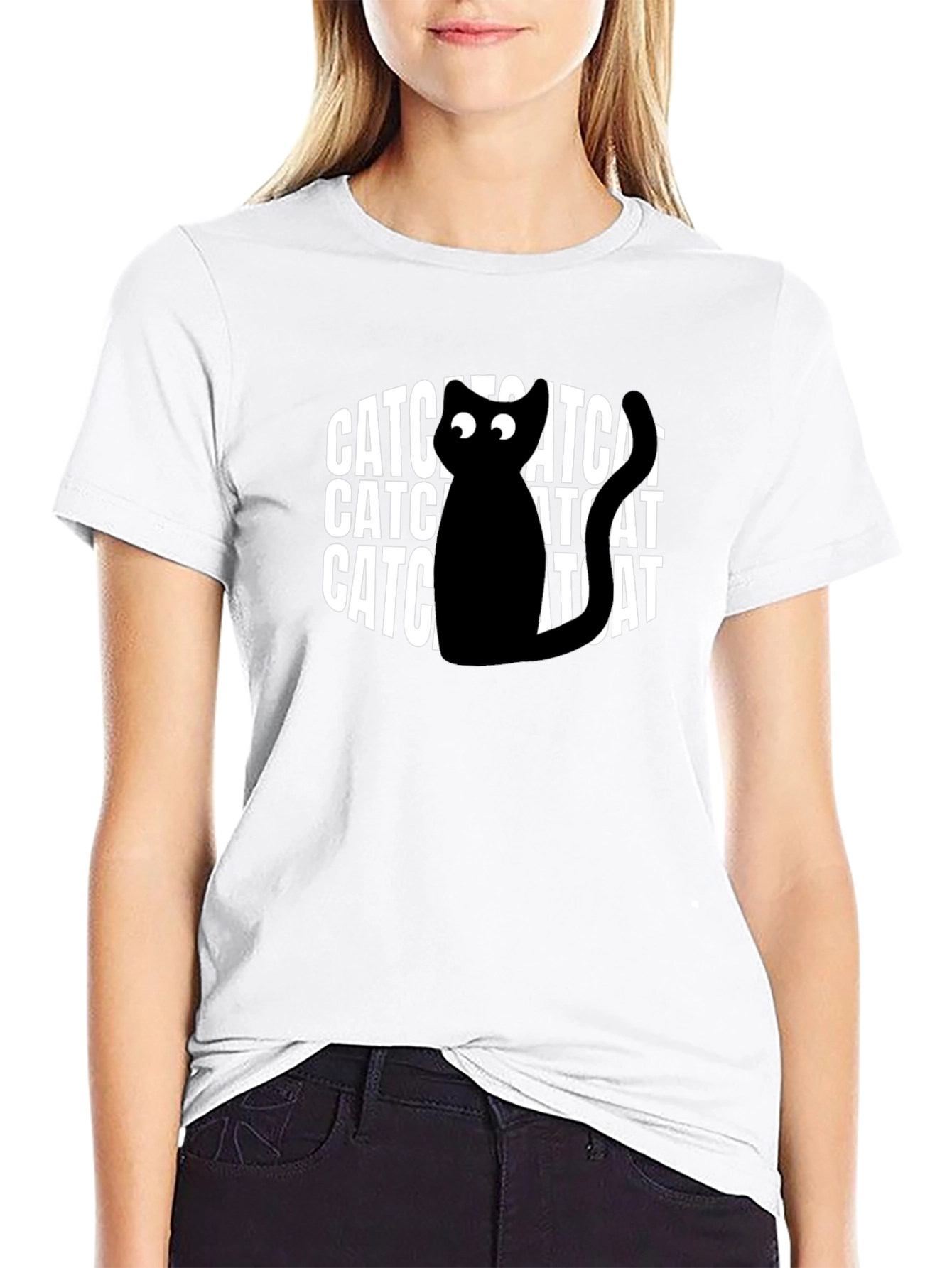 Catchat Black Graphic T-Shirt