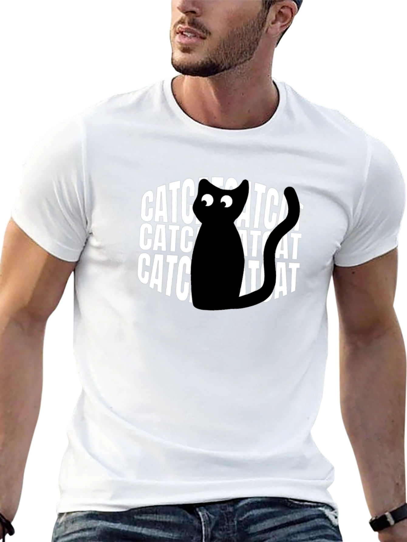 Catchat Black Graphic T-Shirt