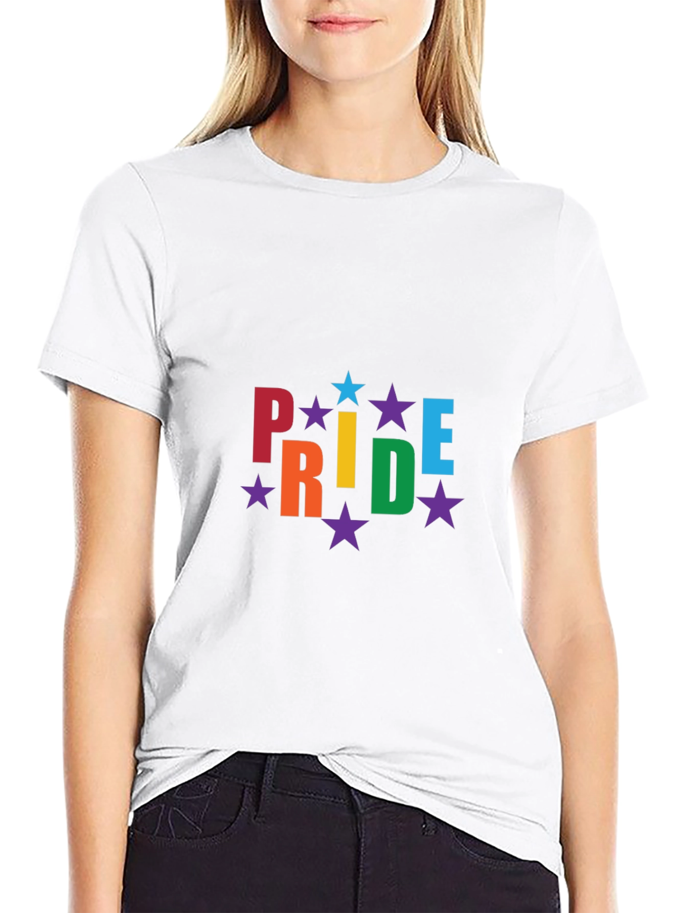 Pride Rainbow Star Black T-Shirt