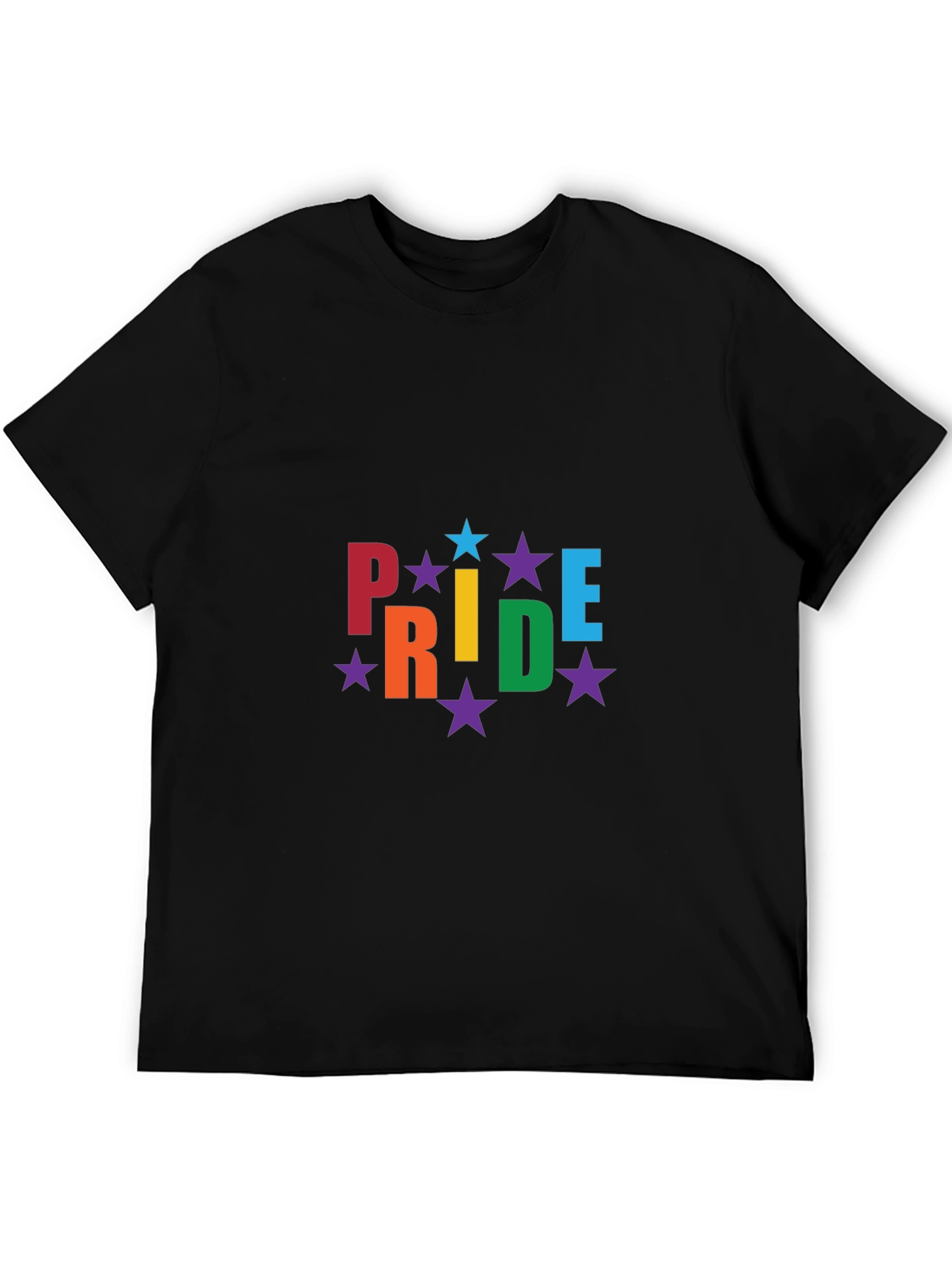 Pride Rainbow Star Black T-Shirt