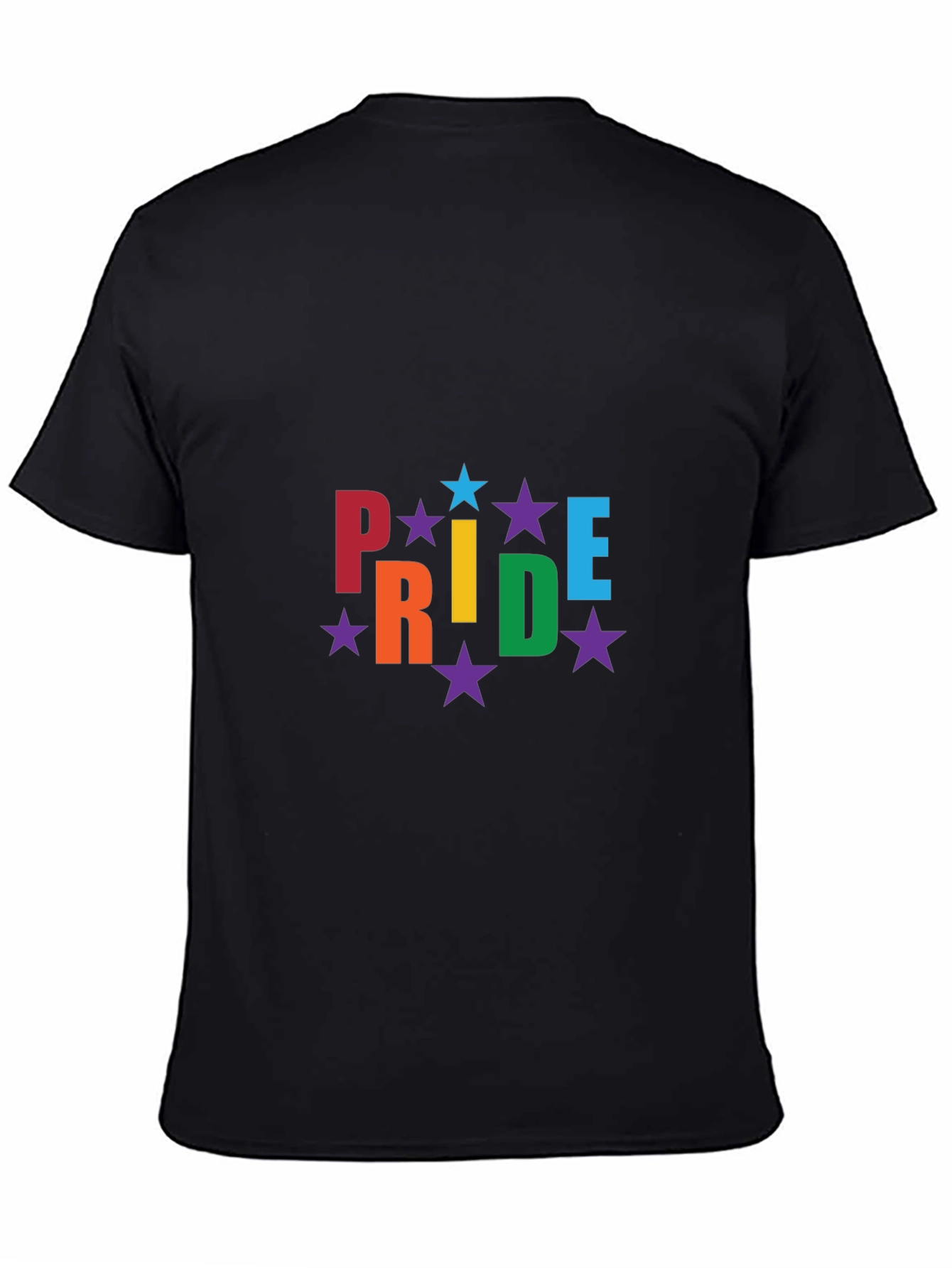 Pride Rainbow Star Black T-Shirt