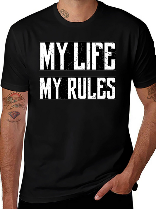 My Life My Rules Graphic Tee - Black