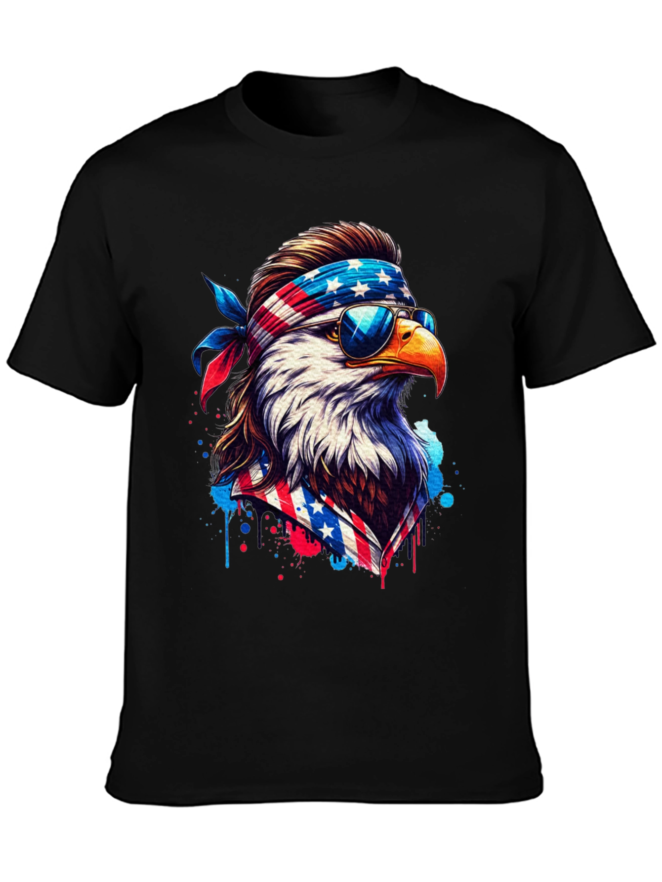 Patriotic Eagle T-Shirt - American Flag Design