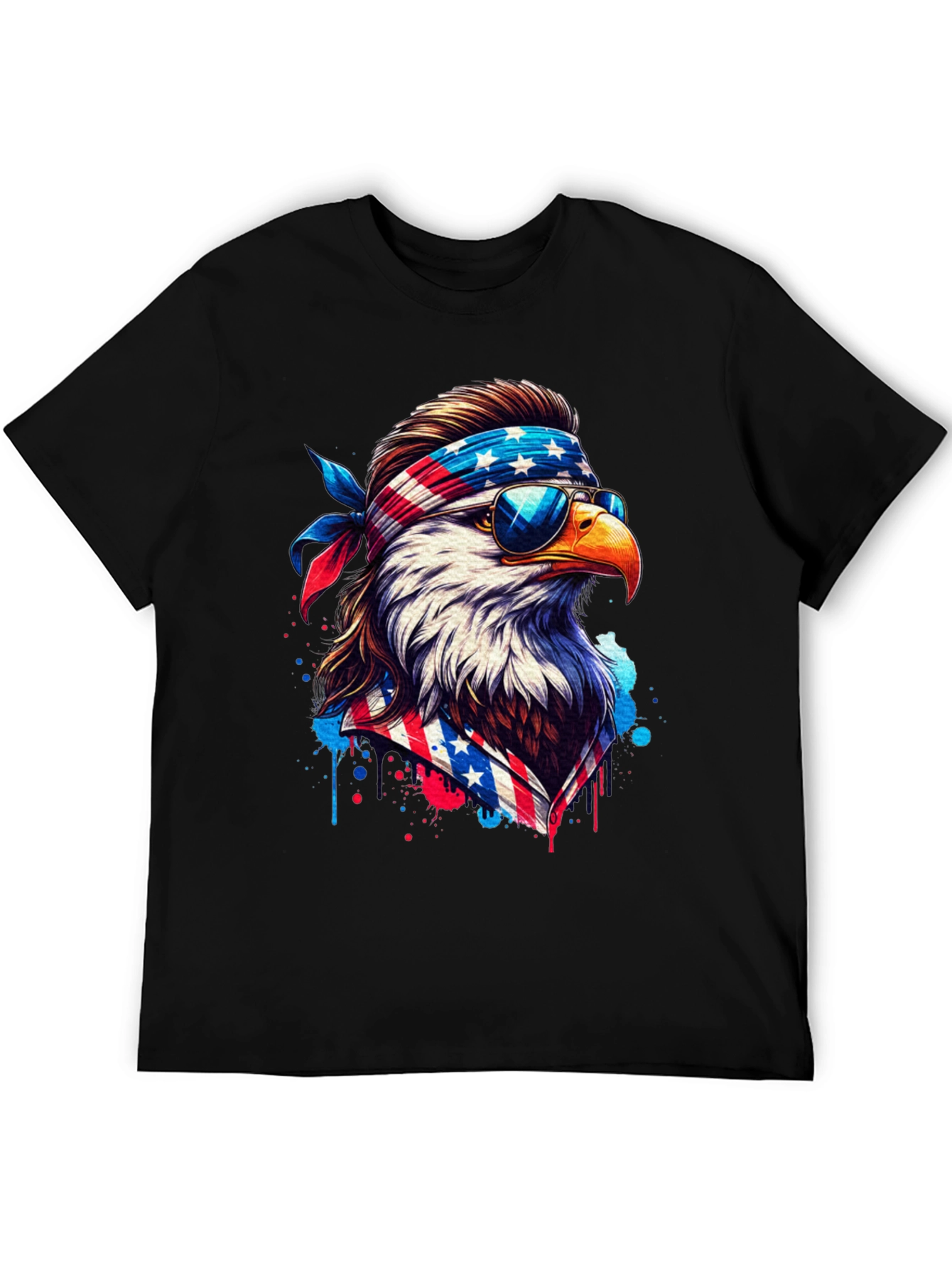 Patriotic Eagle T-Shirt - American Flag Design