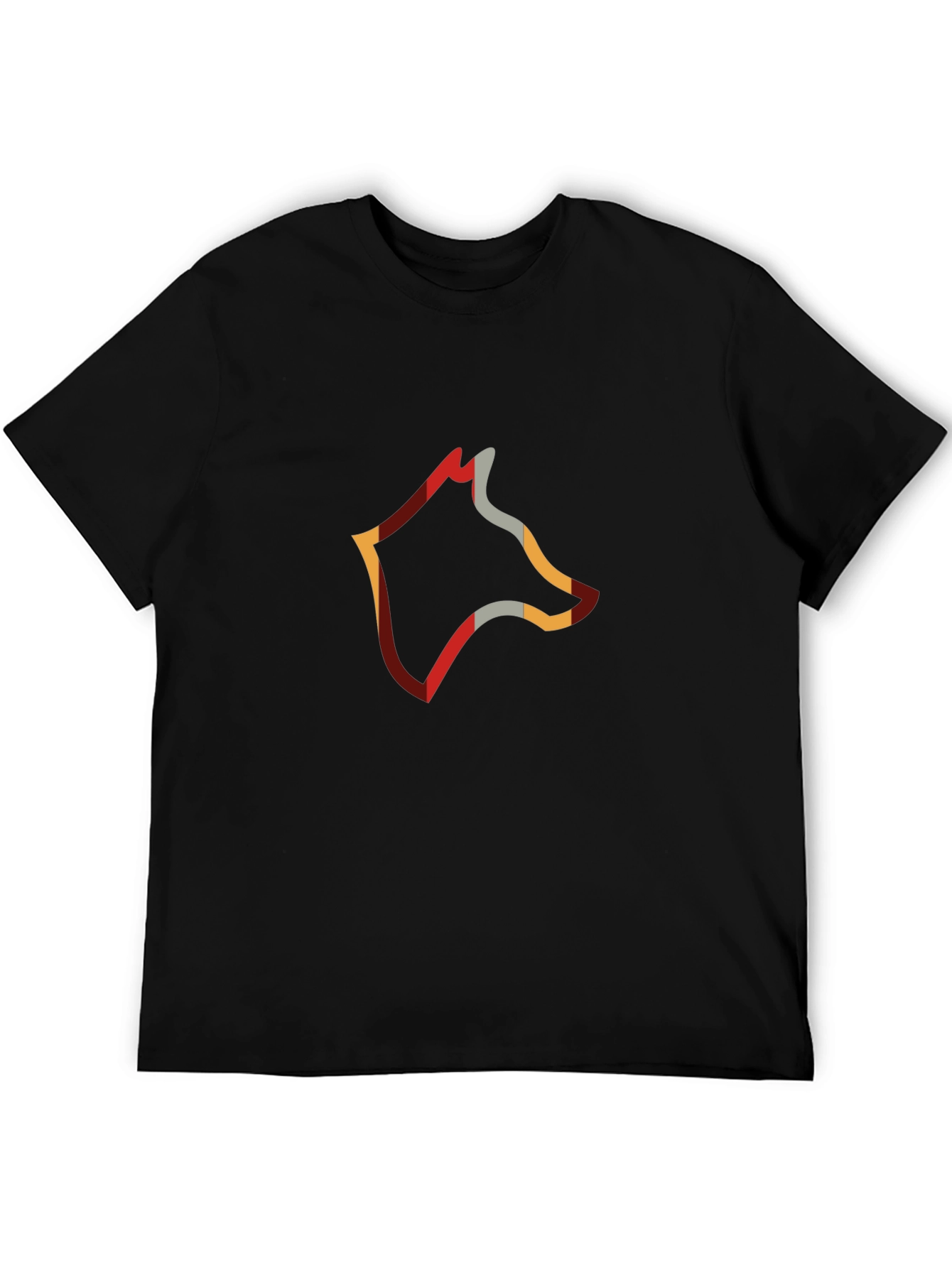 Abstract Wolf Head Graphic Tee - Modern Mens T-Shirt