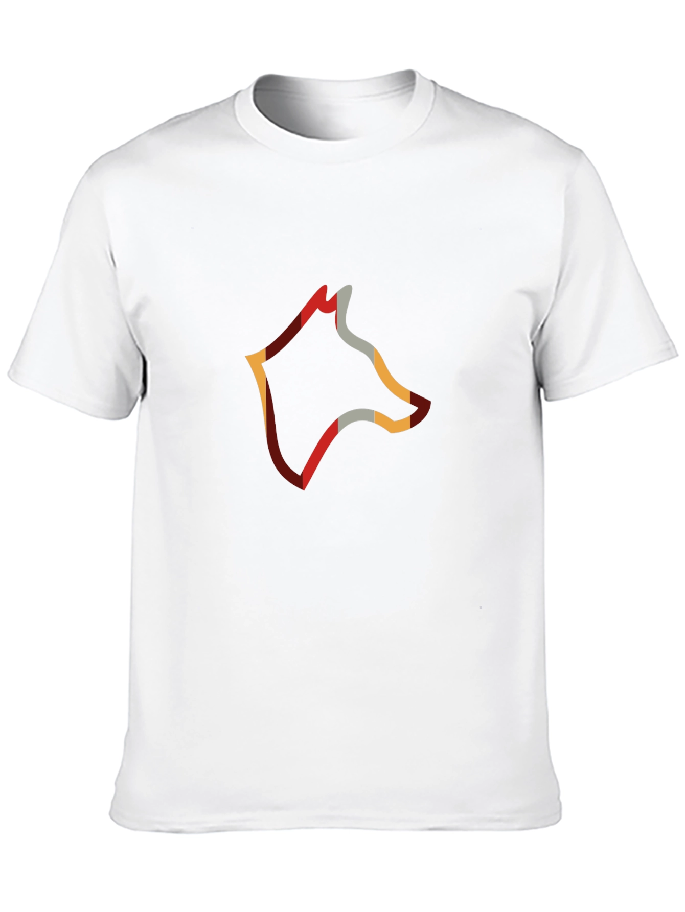 Abstract Wolf Head Graphic Tee - Modern Mens T-Shirt