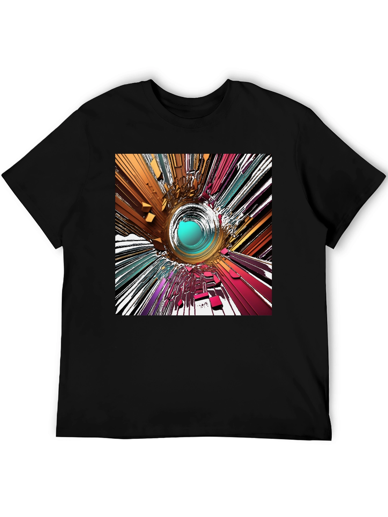 Abstract Vortex Graphic T-Shirt - Modern Art Tee