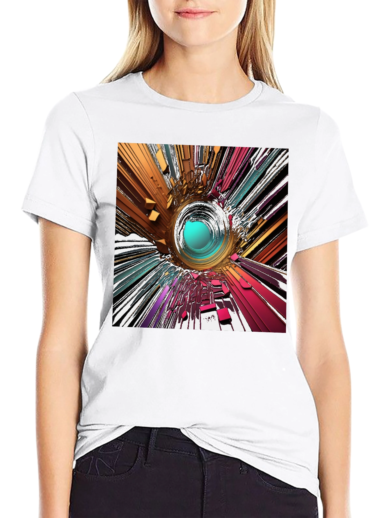 Abstract Vortex Graphic T-Shirt - Modern Art Tee