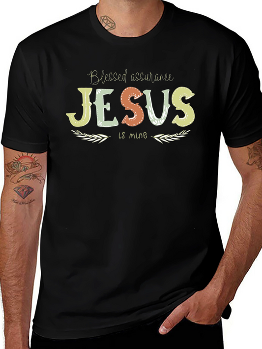 Blessed Assurance Jesus Is Mine Black Tee