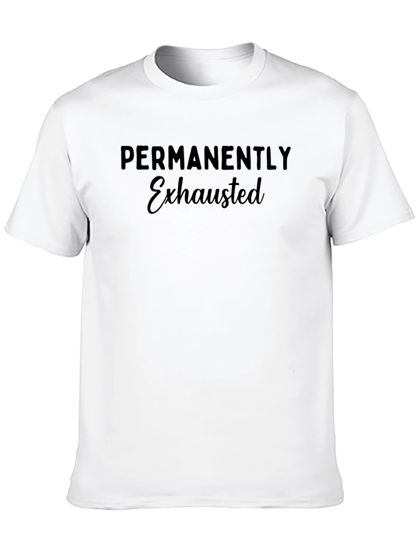 Permanently Exhausted Graphic Tee - Black Cotton