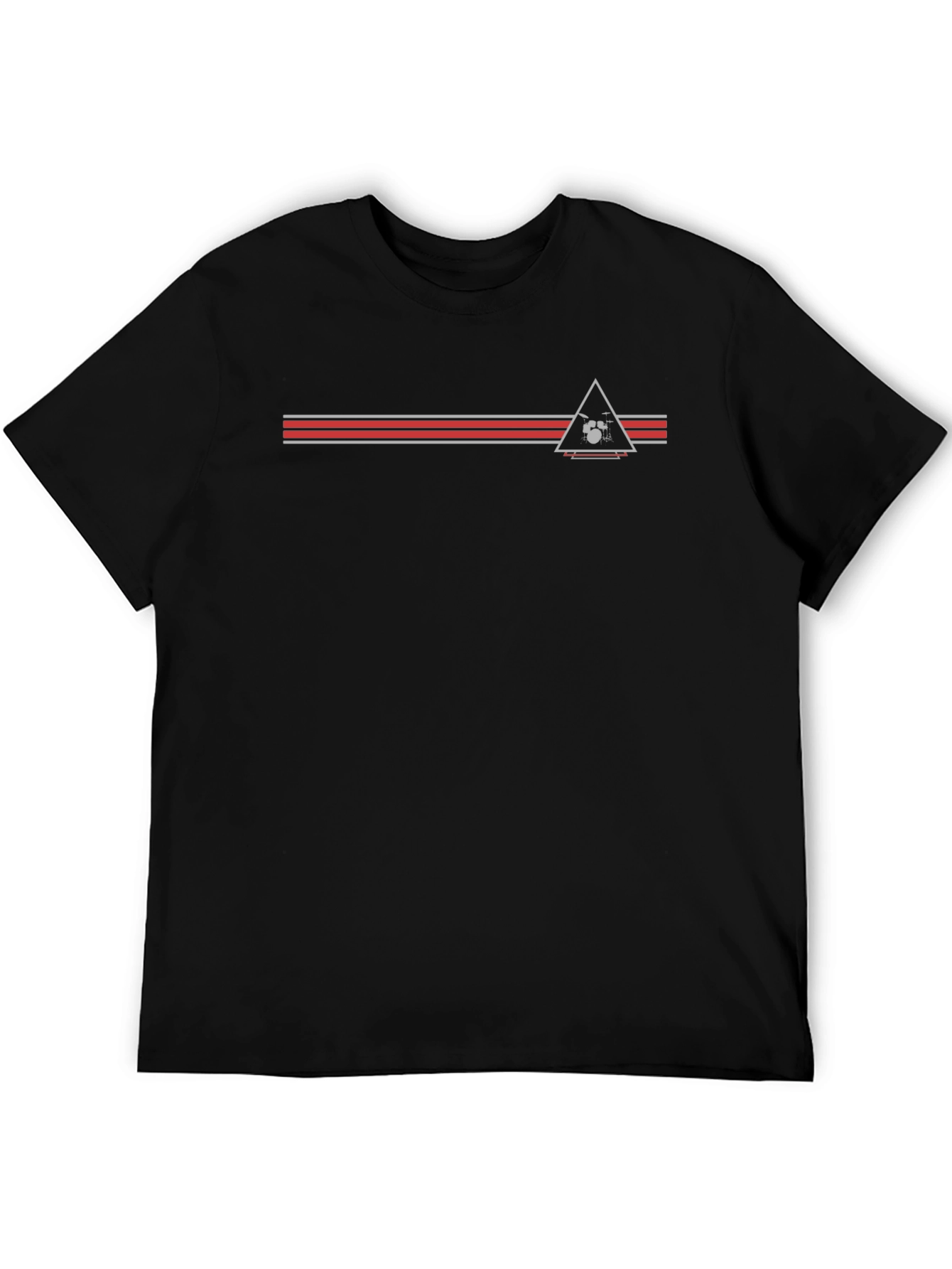 Modern Triangle Drum Set Graphic Tee - Black