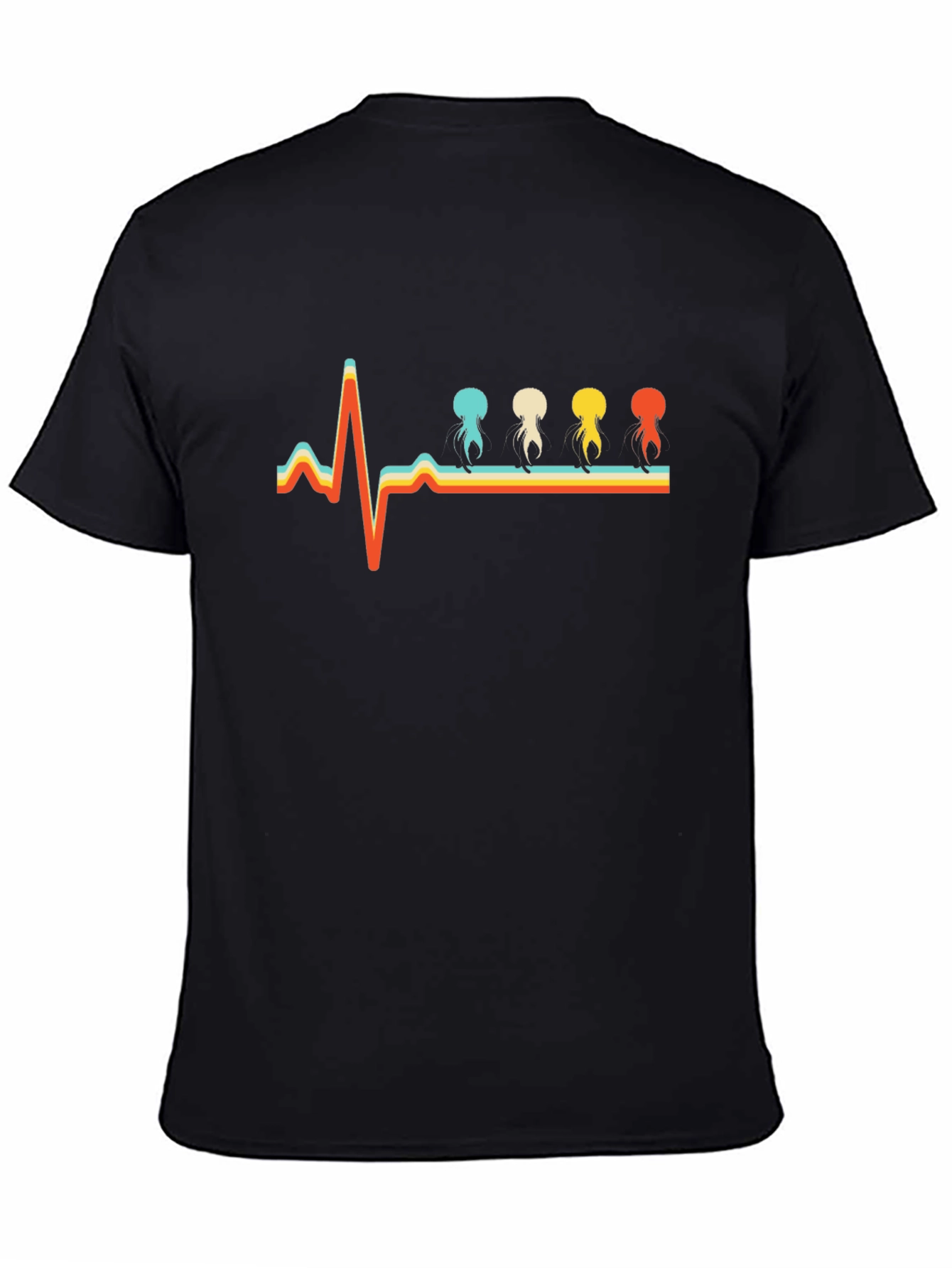 Retro Heartbeat Jellyfish T-Shirt - Unique Design
