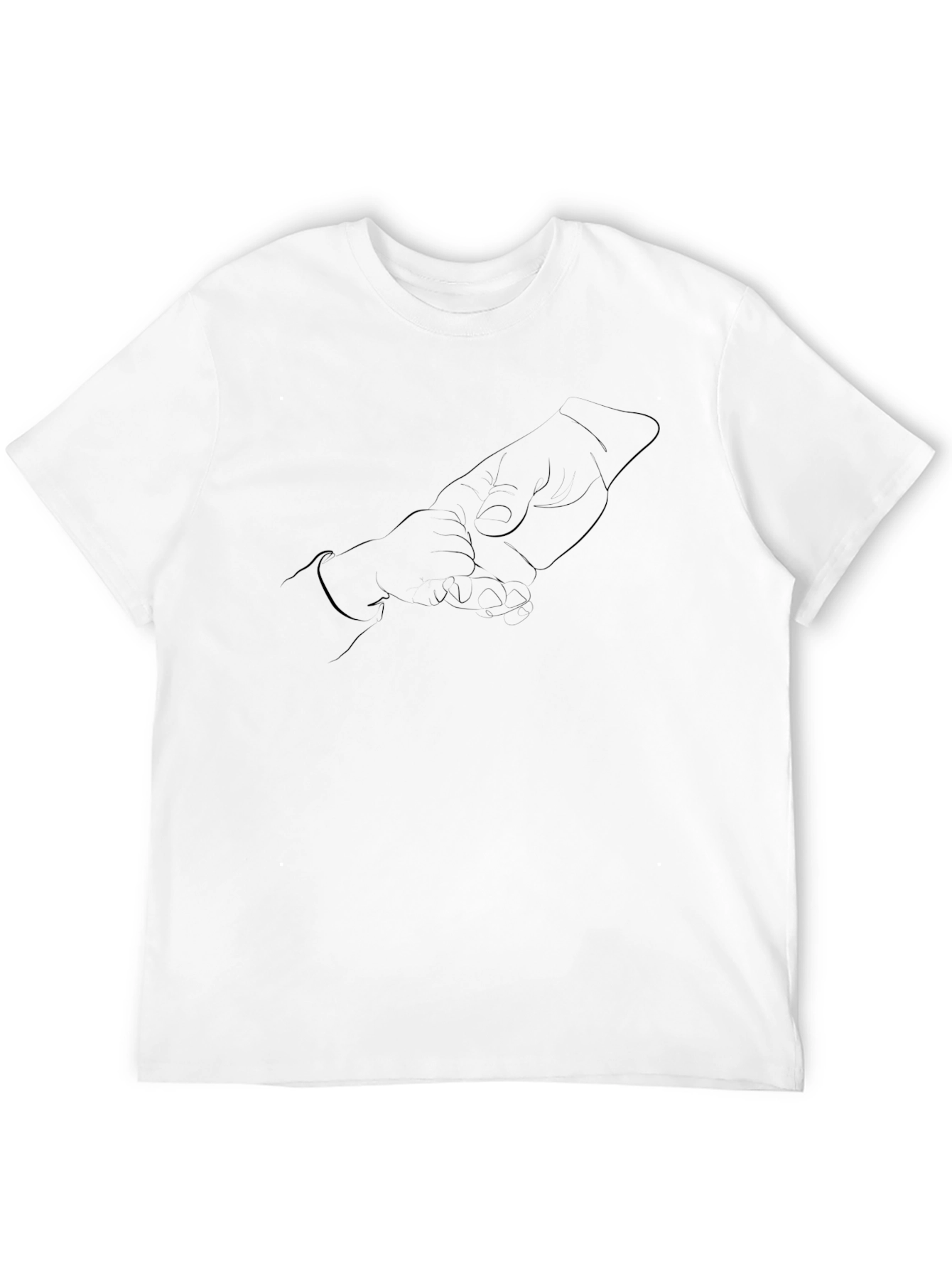Mens Black Graphic Tee - Hands Design