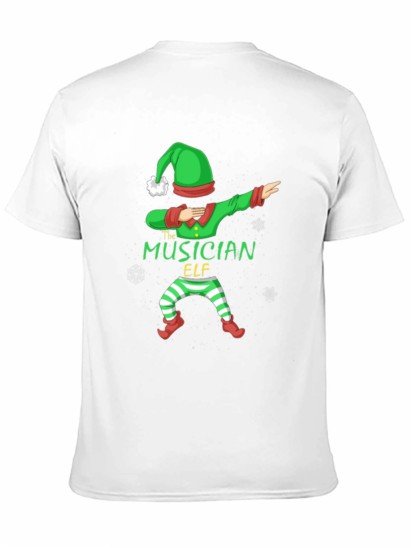 Musician Elf Dabbing Christmas Tee - Black Cotton Shirt