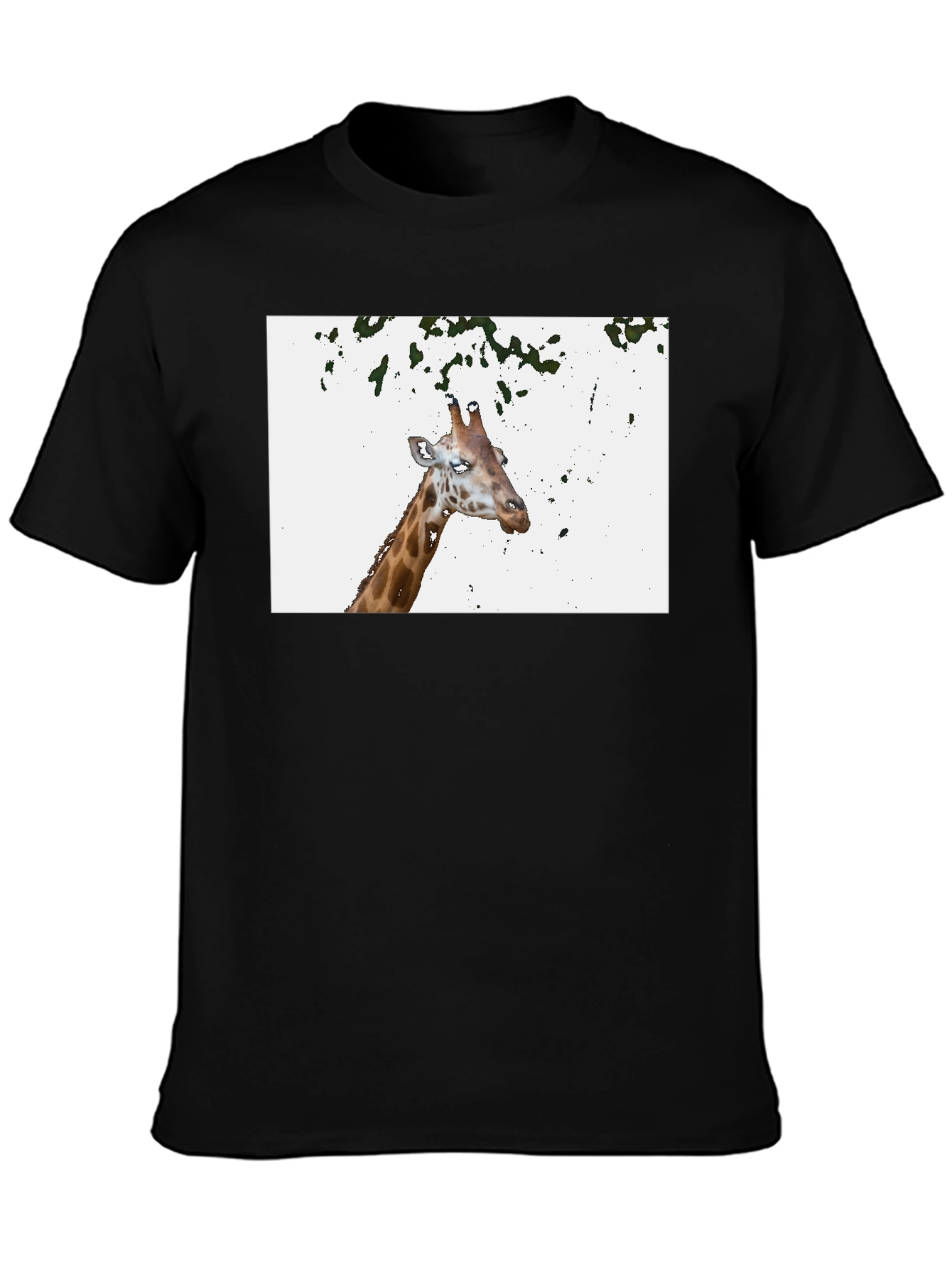 Giraffe Graphic Tee - Casual Black T-Shirt