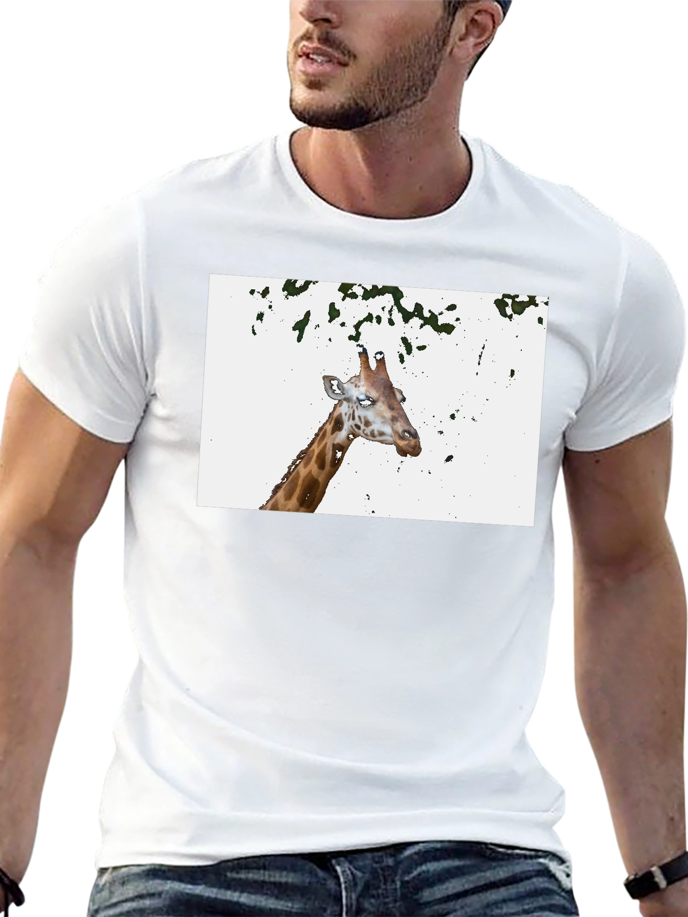 Giraffe Graphic Tee - Casual Black T-Shirt