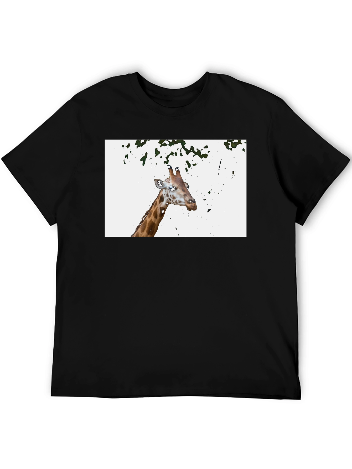 Giraffe Graphic Tee - Casual Black T-Shirt
