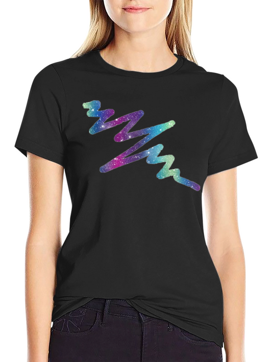 Galaxy Wave Black Tee - Cosmic Style