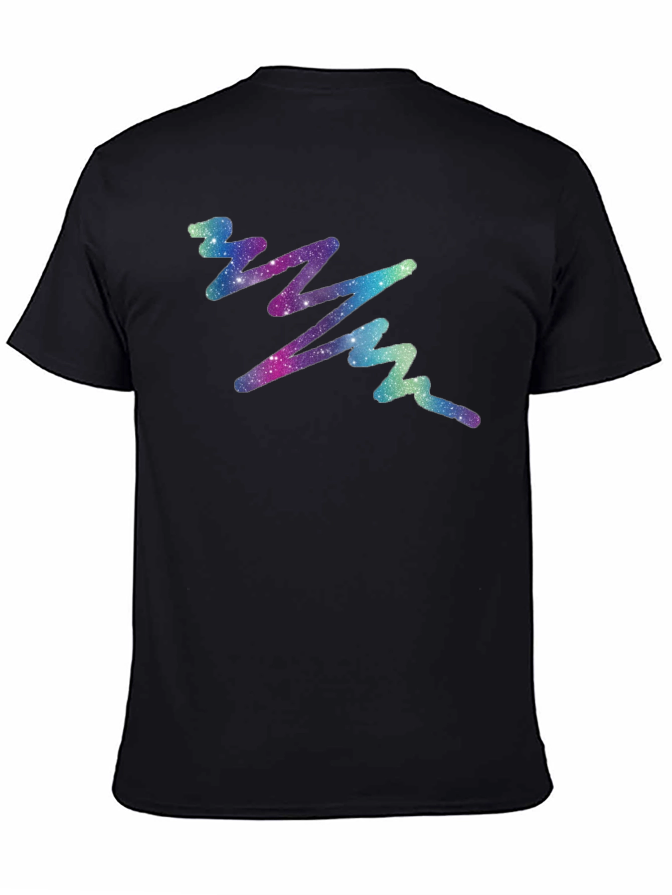 Galaxy Wave Black Tee - Cosmic Style