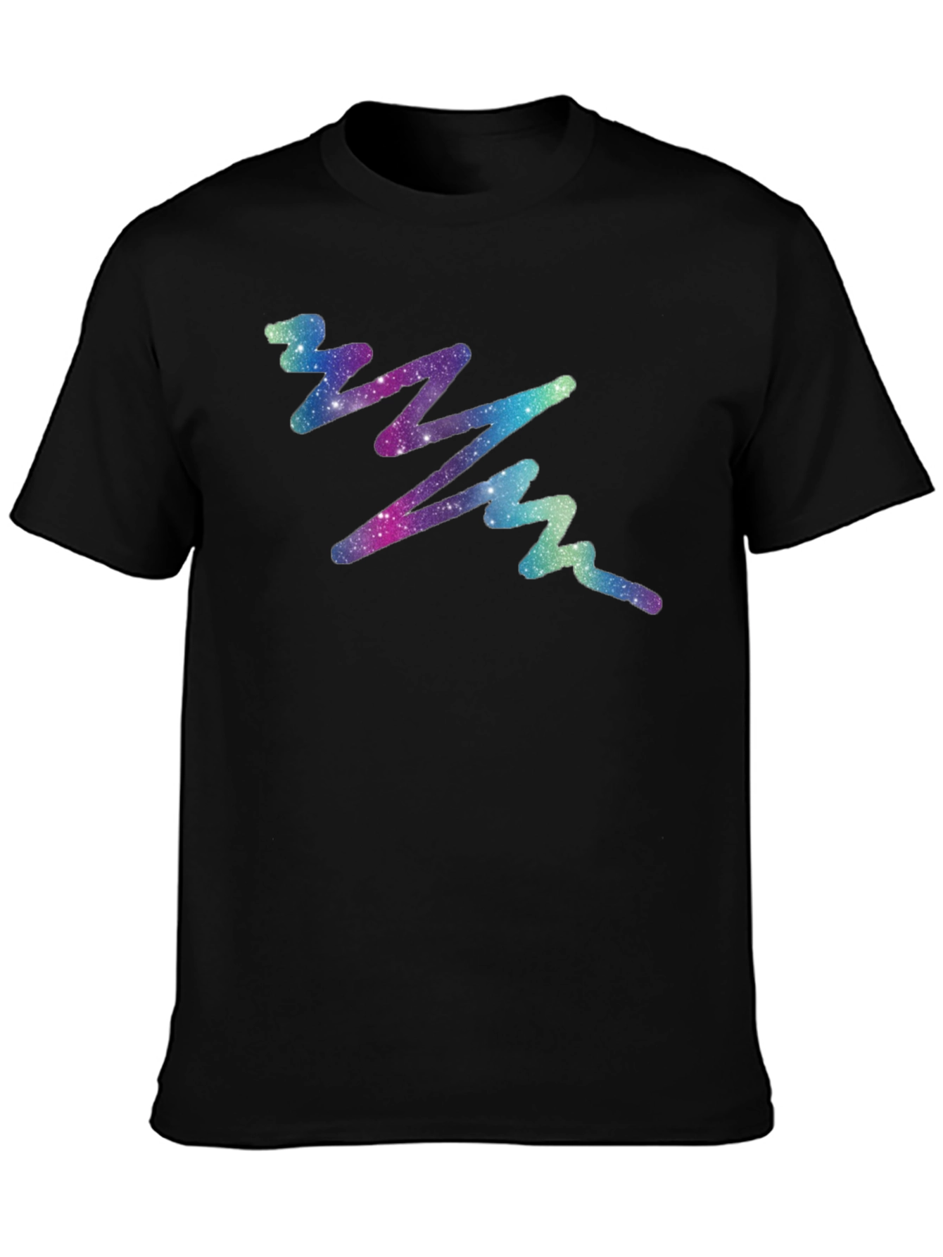 Galaxy Wave Black Tee - Cosmic Style