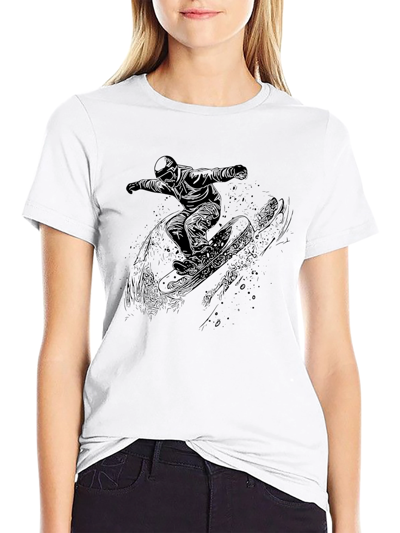 Black Snowboarder Graphic T-Shirt