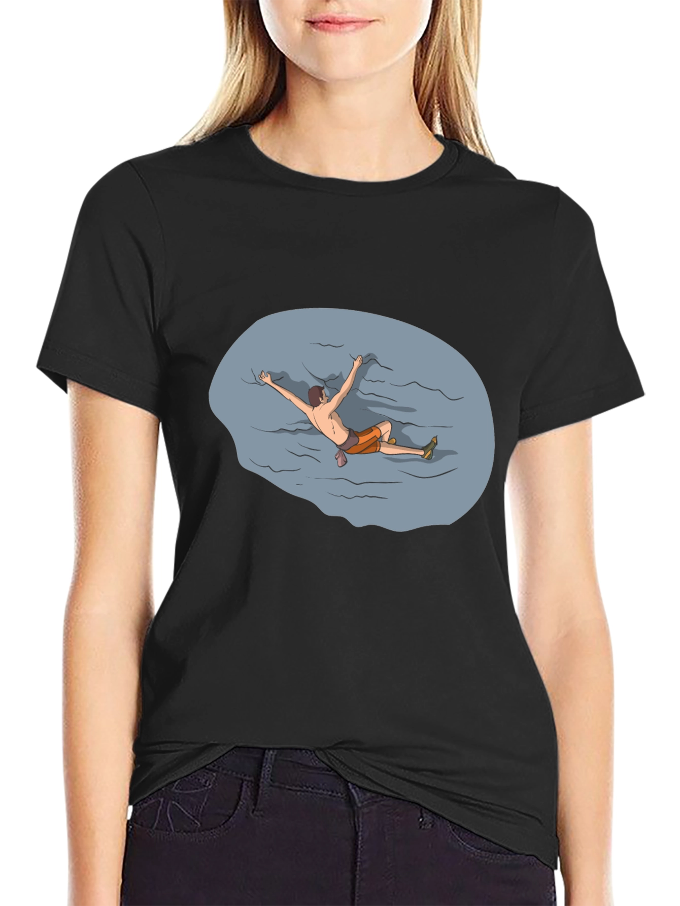 Climber Graphic T-Shirt - Black Crew Neck Tee