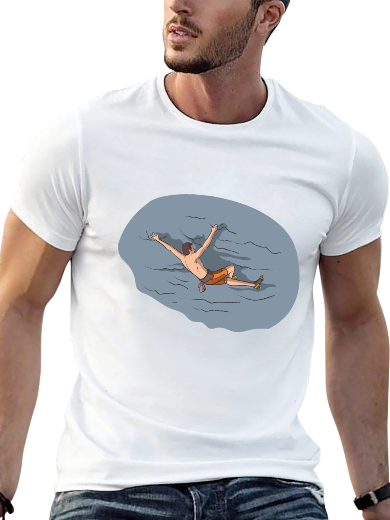Climber Graphic T-Shirt - Black Crew Neck Tee