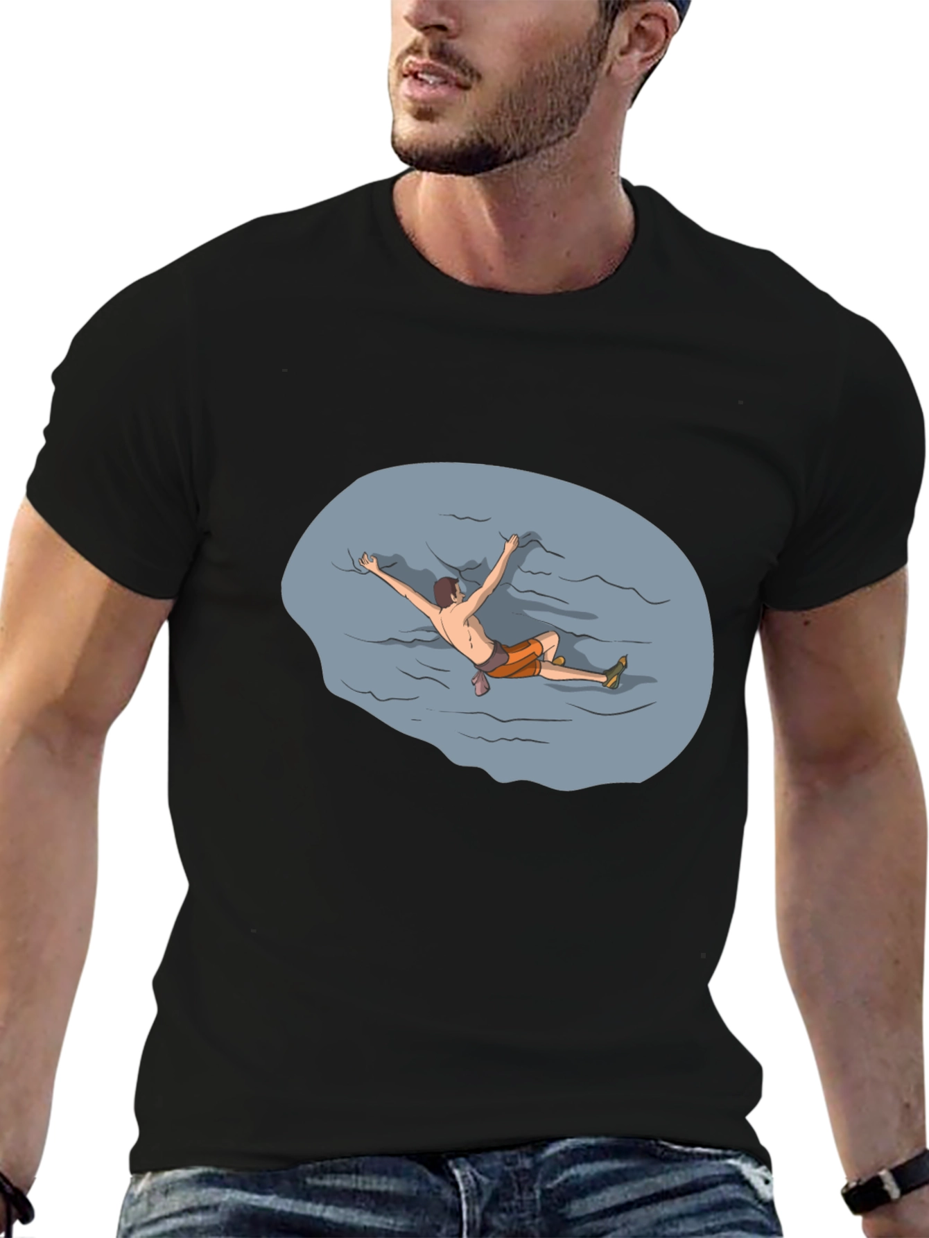 Climber Graphic T-Shirt - Black Crew Neck Tee
