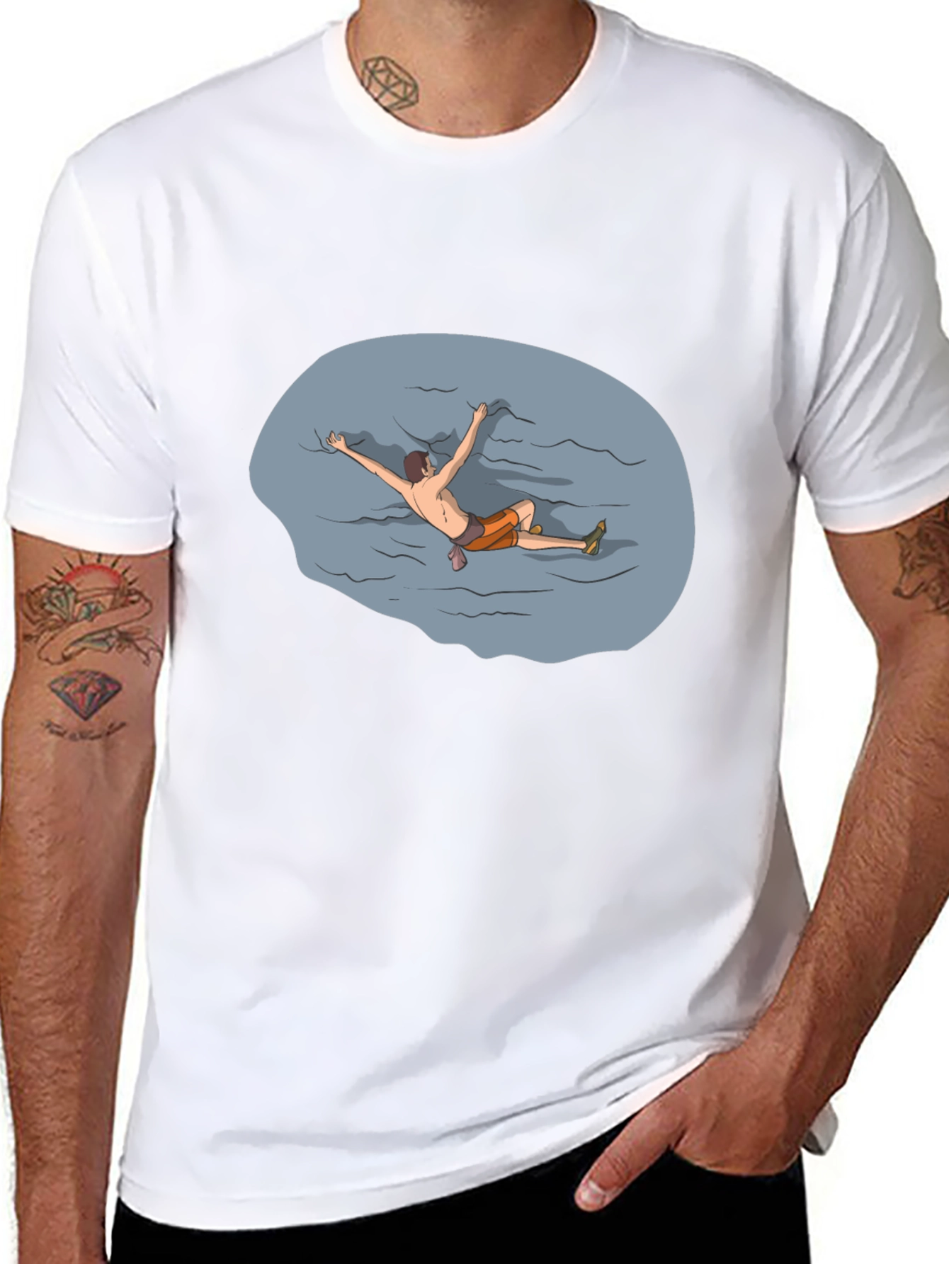 Climber Graphic T-Shirt - Black Crew Neck Tee