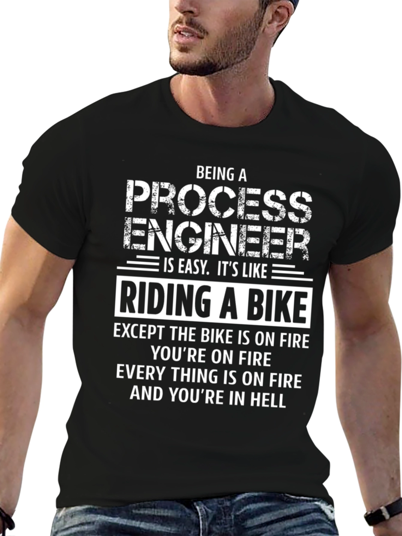 Process Engineer Fire Bike Graphic T-Shirt