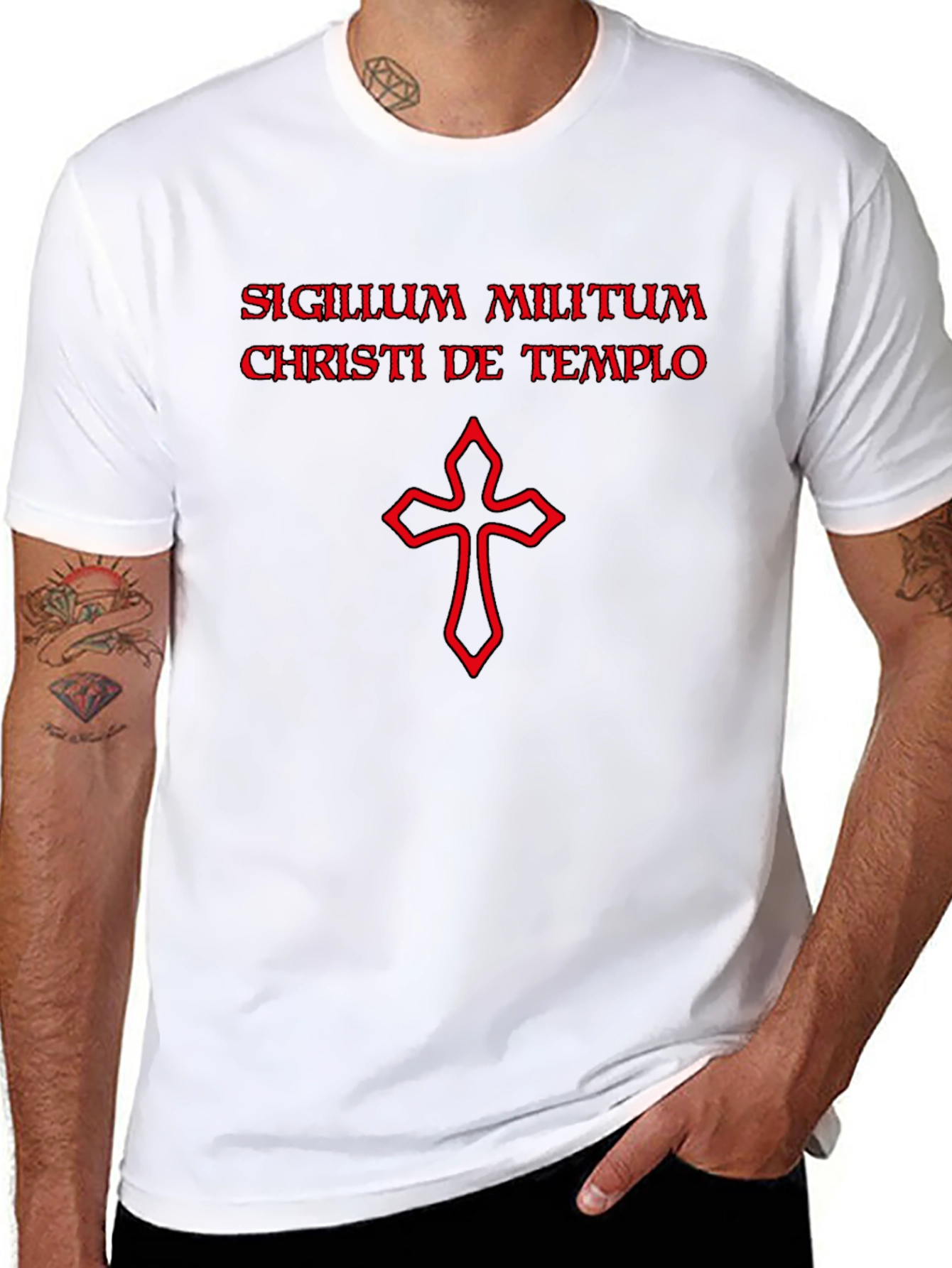Templar Knight T-Shirt - Red Cross Design