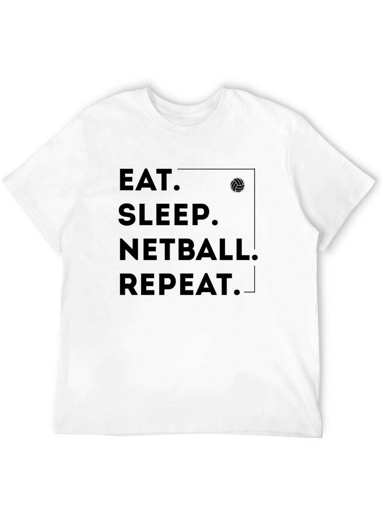 Eat Sleep Netball Repeat Black T-Shirt