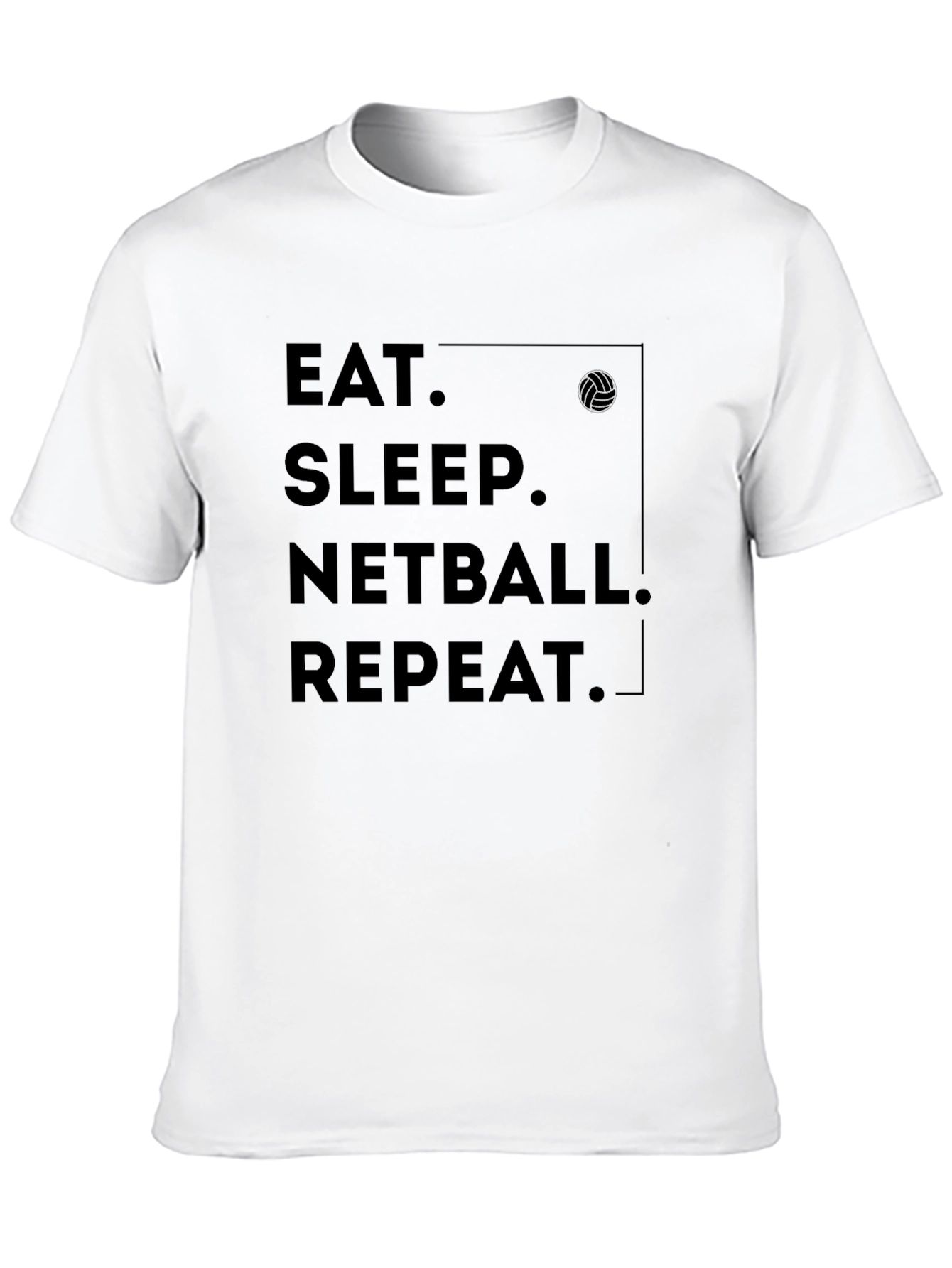 Eat Sleep Netball Repeat Black T-Shirt