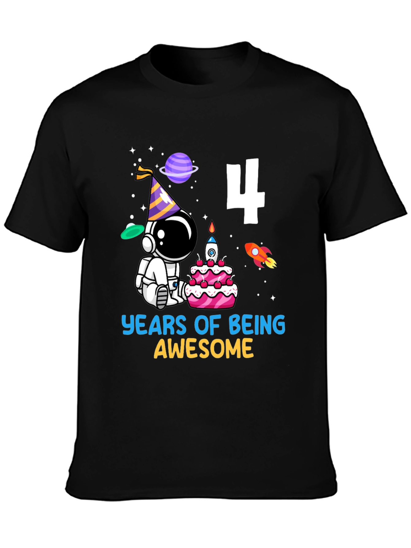 4th Birthday Astronaut T-Shirt