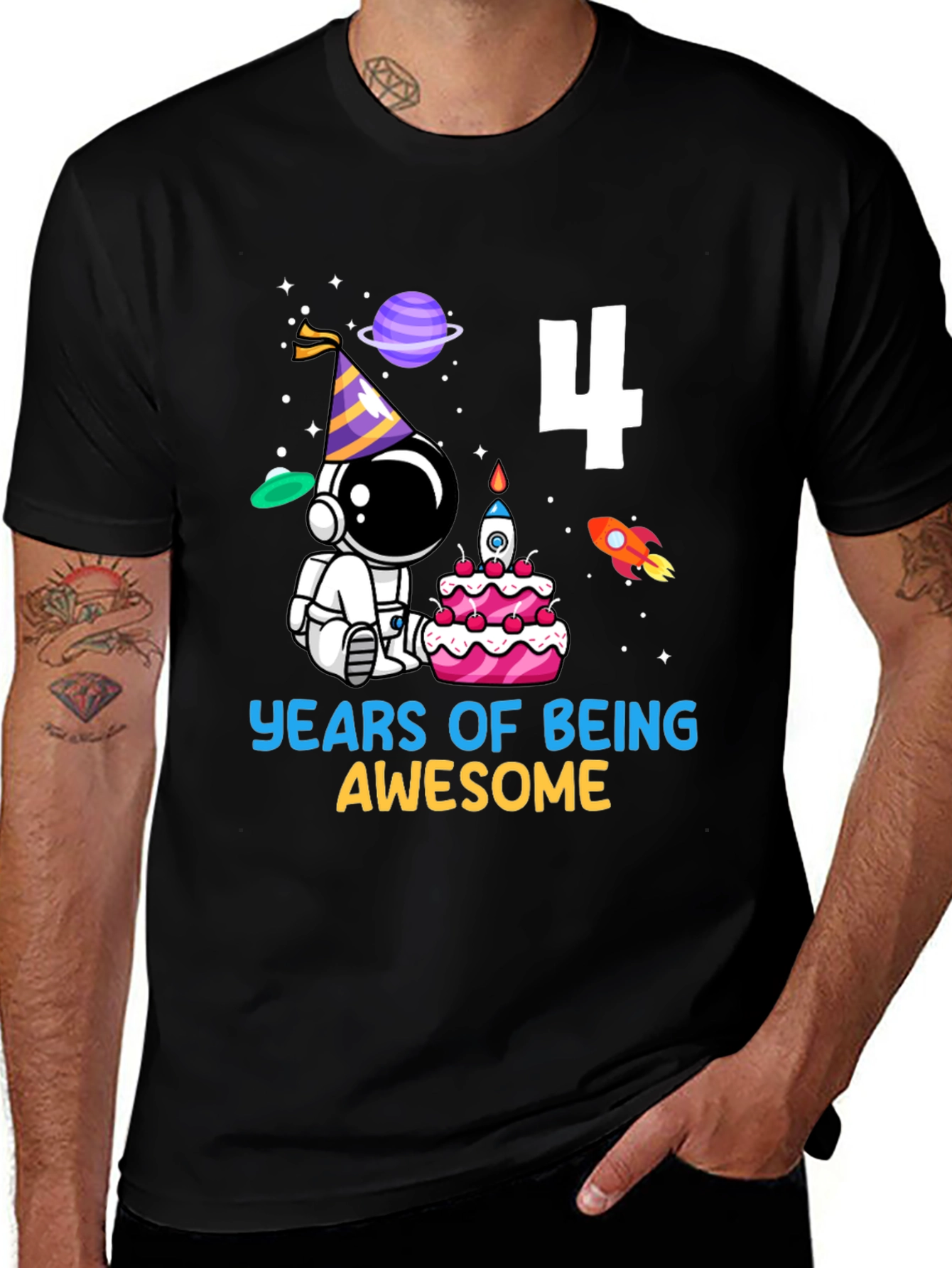 4th Birthday Astronaut T-Shirt