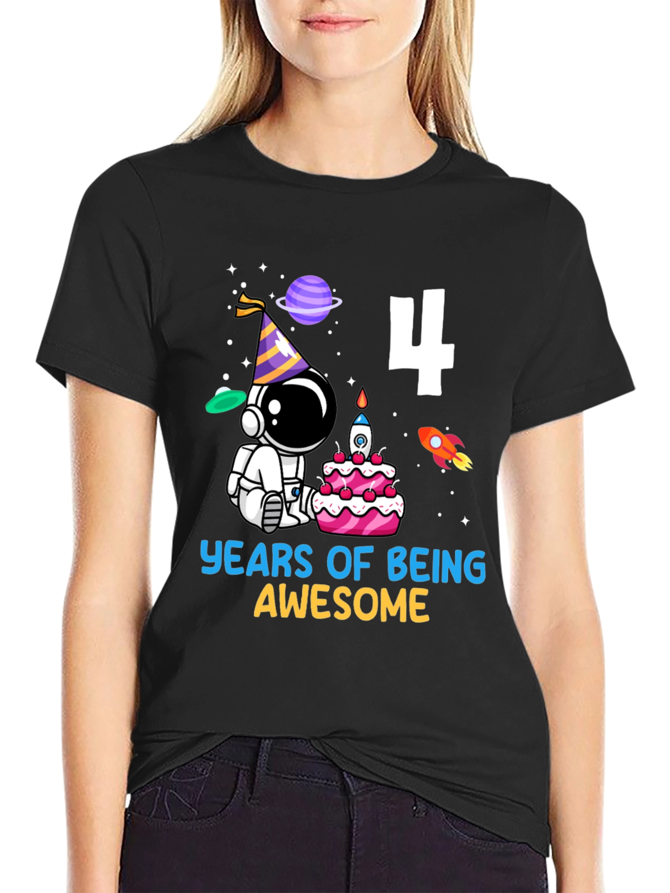 4th Birthday Astronaut T-Shirt