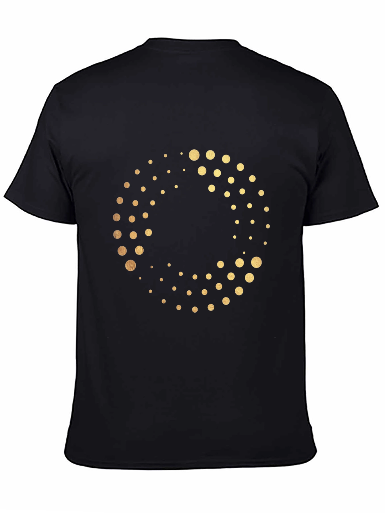 Golden Dot Circle Black T-Shirt