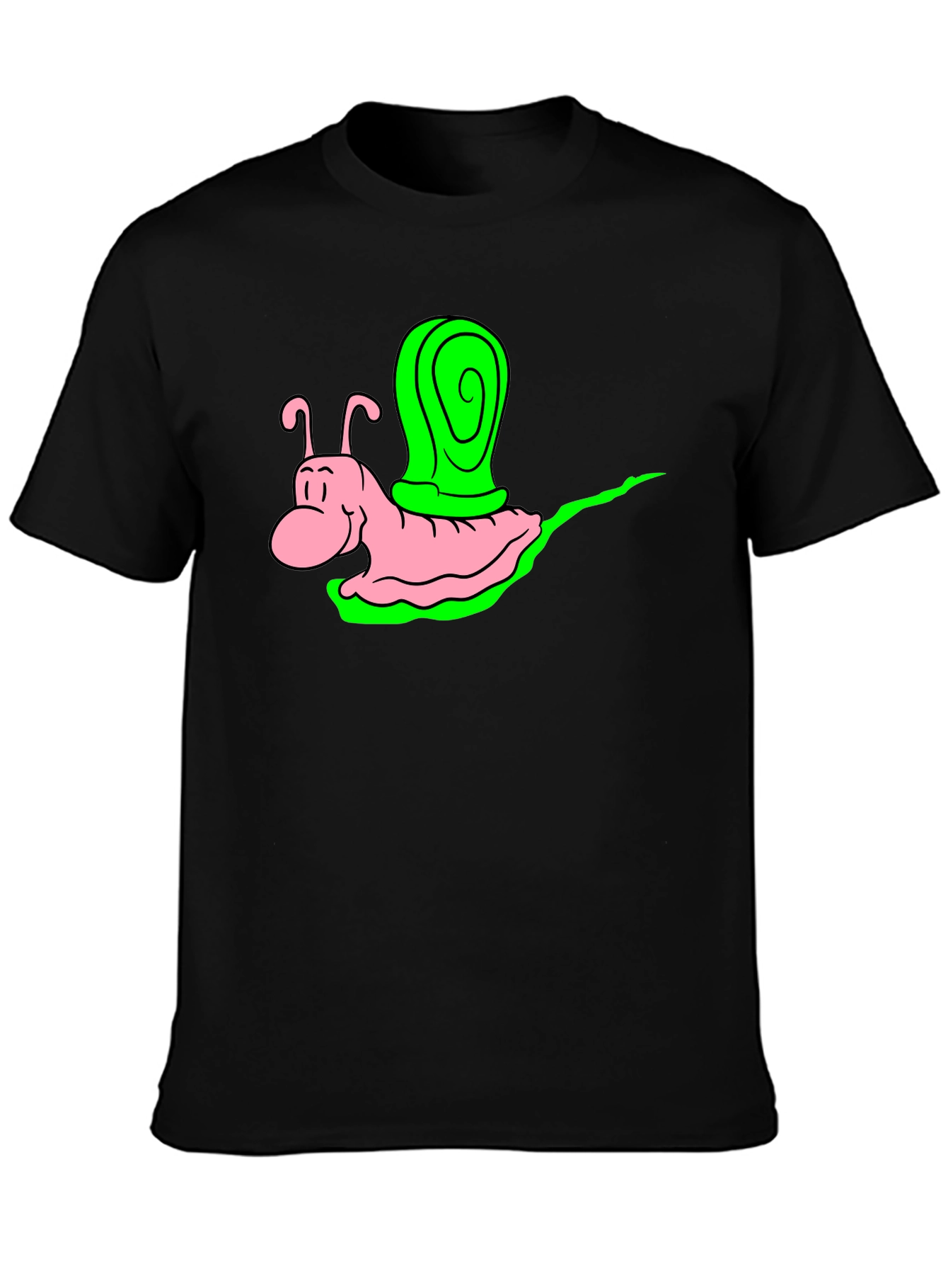 Cartoon Snail Graphic Tee - Black Unisex Shirt