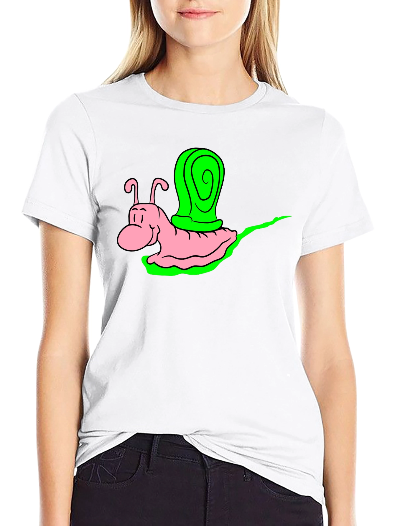 Cartoon Snail Graphic Tee - Black Unisex Shirt