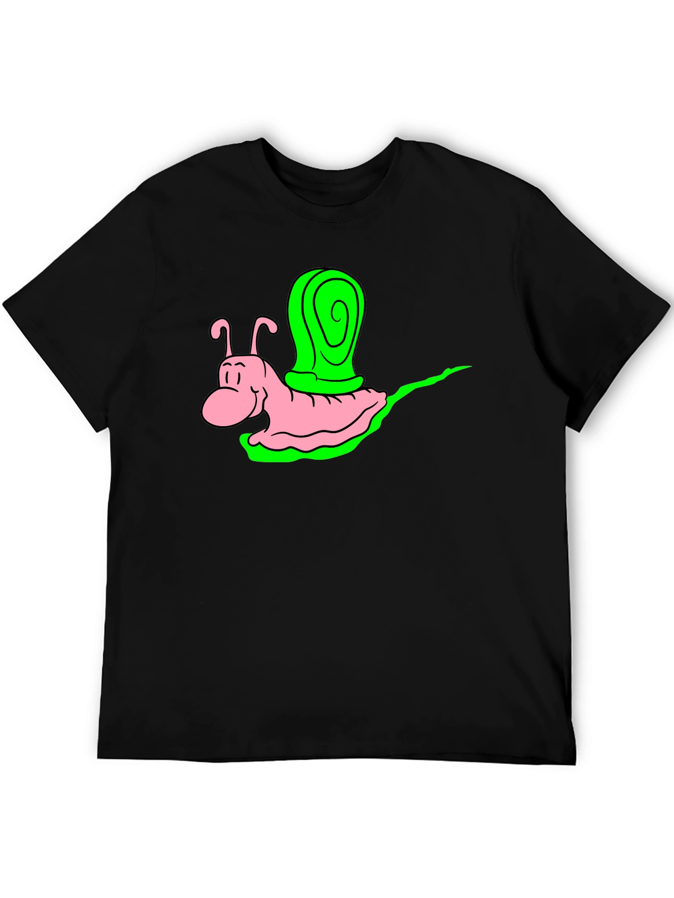 Cartoon Snail Graphic Tee - Black Unisex Shirt