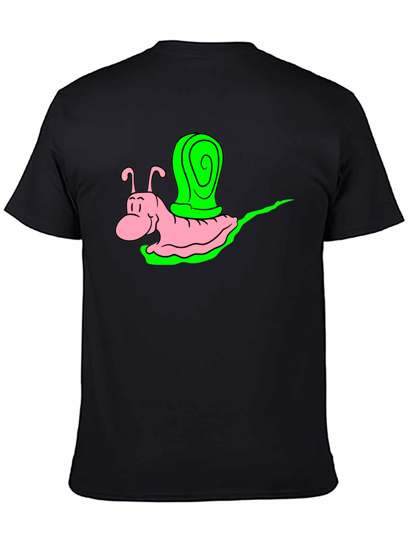 Cartoon Snail Graphic Tee - Black Unisex Shirt