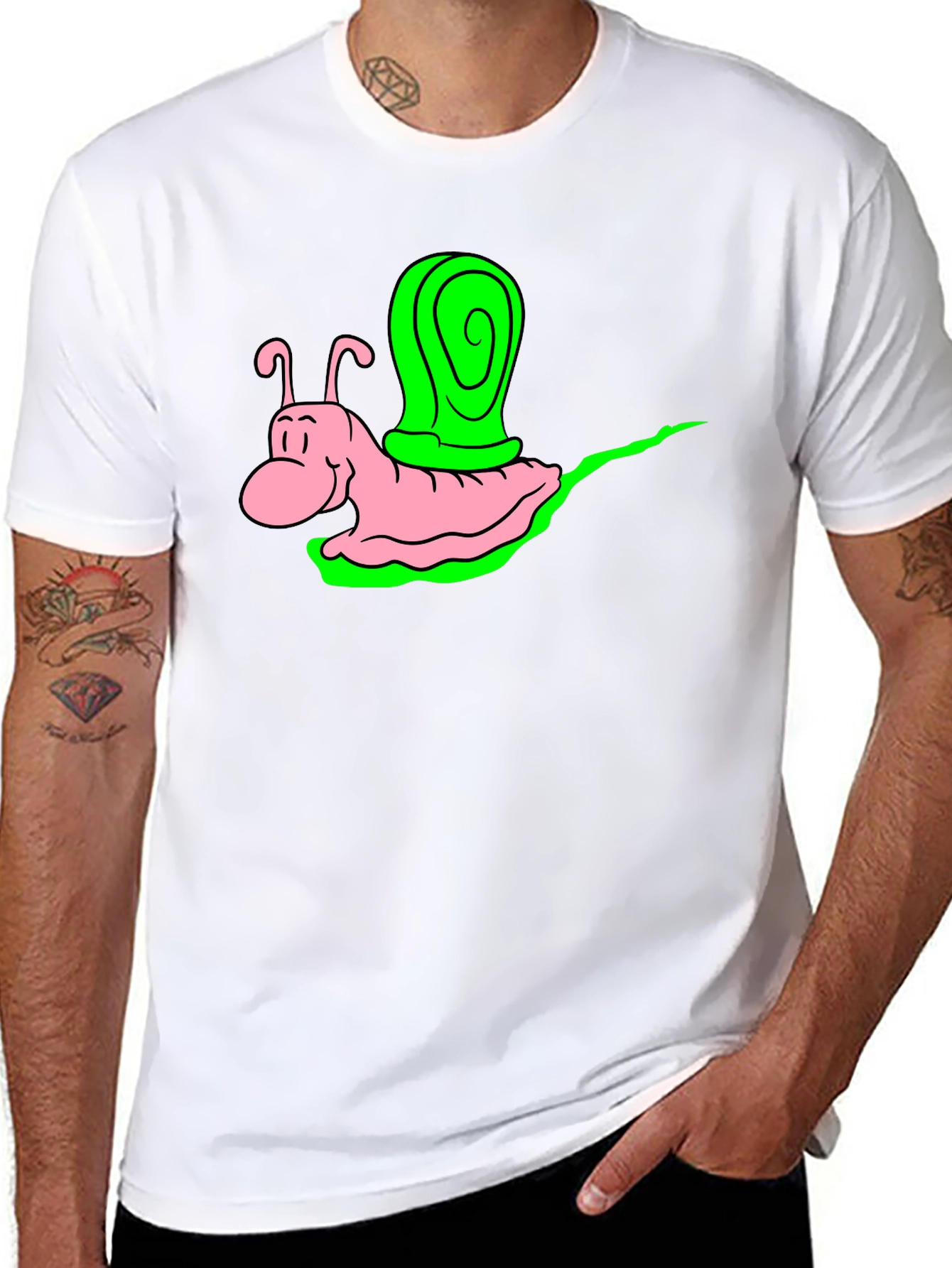 Cartoon Snail Graphic Tee - Black Unisex Shirt