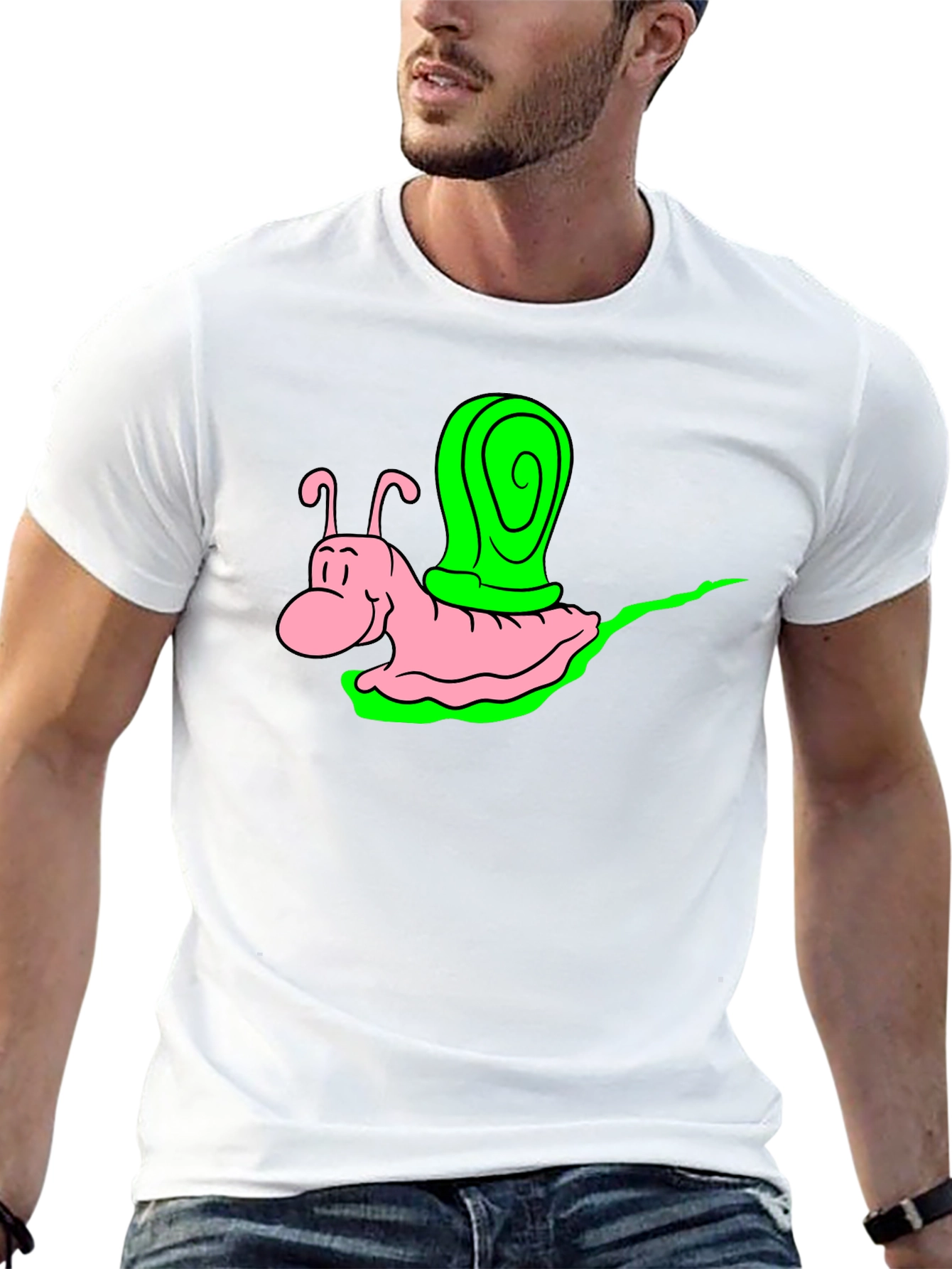 Cartoon Snail Graphic Tee - Black Unisex Shirt