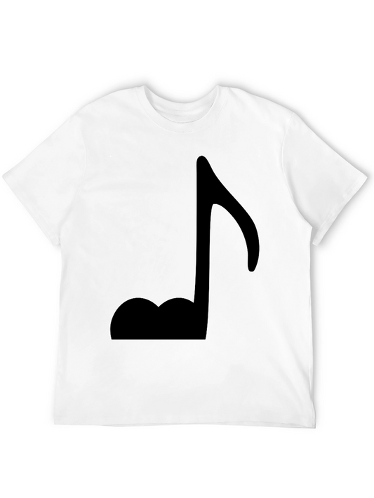 Black Music Note Graphic Tee - Stylish Casual Wear