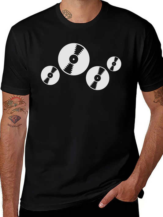 Vinyl Record Graphic Tee - Black Cotton T-Shirt