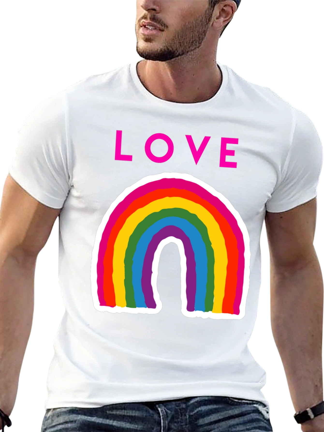 Love Rainbow Graphic Tee - Pride Shirt