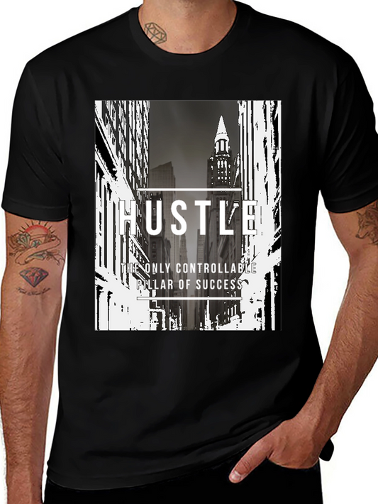 Hustle Graphic Print Black T-Shirt