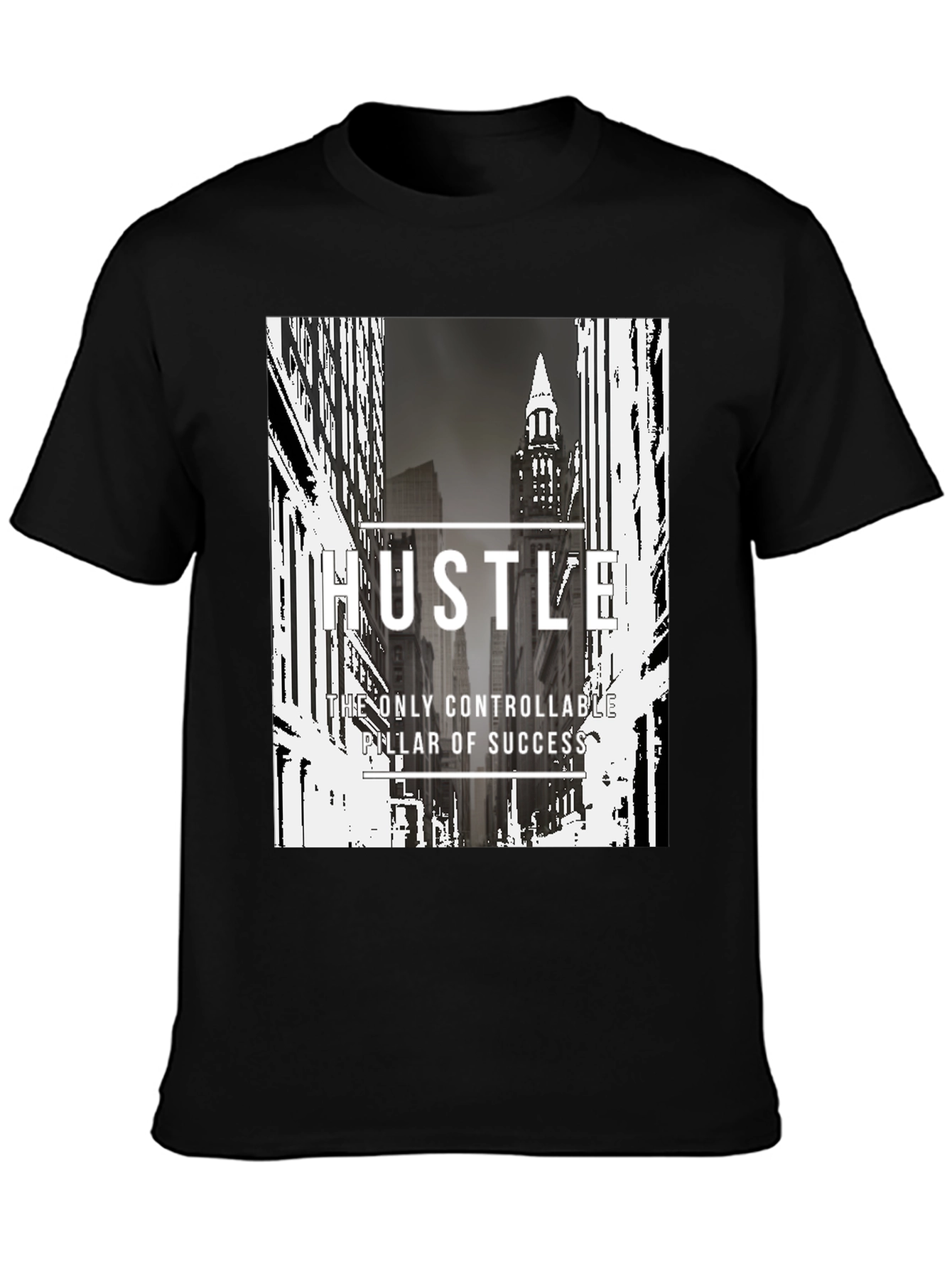 Hustle Graphic Print Black T-Shirt